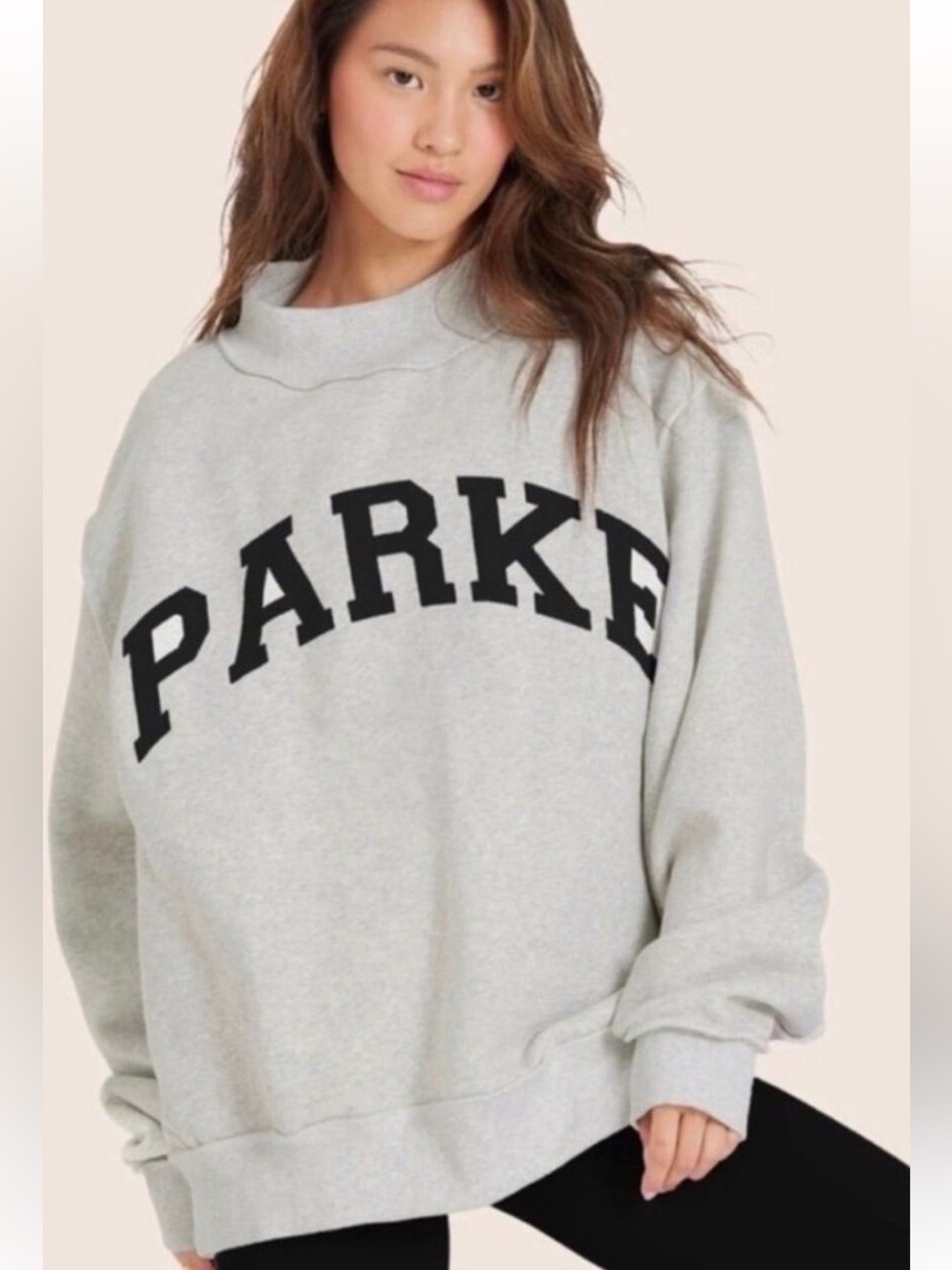 Parke grey reversible Parke/Set sweatshirt with black logo Woman’s Size Medium